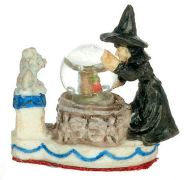 Dollhouse Miniature Water Globe, Witch